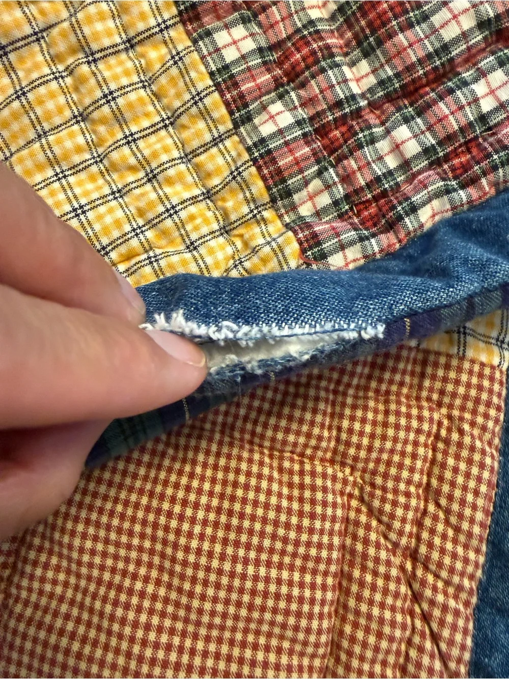Nobility Dillards quilted look denim colorful pillow cases. Flaw